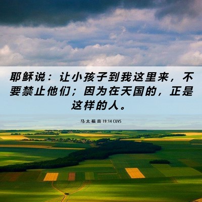 Picture 06 - 马 太 福 音 19:14 CUVS - 耶 稣 说 ： 让 小 孩 子 到 我 这 里 - Bible Verse Picture