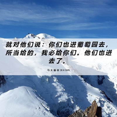 Picture 06 - 马 太 福 音 20:4 CUVS - 就 对 他 们 说 ： 你 们 也 进 葡 萄 - Bible Verse Picture