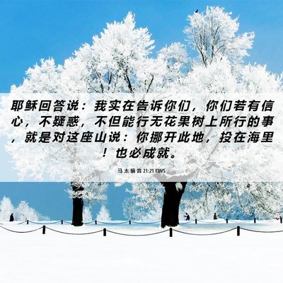Picture 06 - 马 太 福 音 21:21 CUVS - 耶 稣 回 答 说 ： 我 实 在 告 诉 你 - Bible Verse Picture