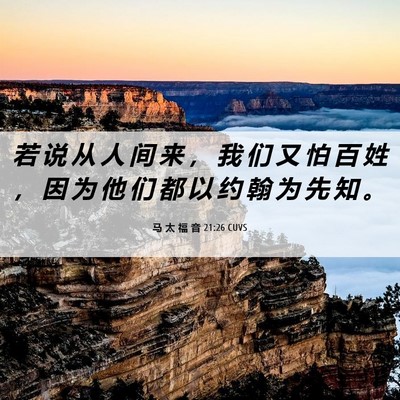 Picture 06 - 马 太 福 音 21:26 CUVS - 若 说 从 人 间 来 ， 我 们 又 怕 百 - Bible Verse Picture