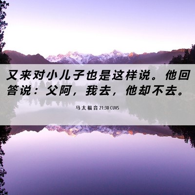 Picture 06 - 马 太 福 音 21:30 CUVS - 又 来 对 小 儿 子 也 是 这 样 说 。 - Bible Verse Picture