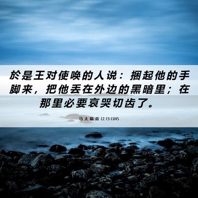 Picture 06 - 马 太 福 音 22:13 CUVS - 於 是 王 对 使 唤 的 人 说 ： 捆 起 - Bible Verse Picture