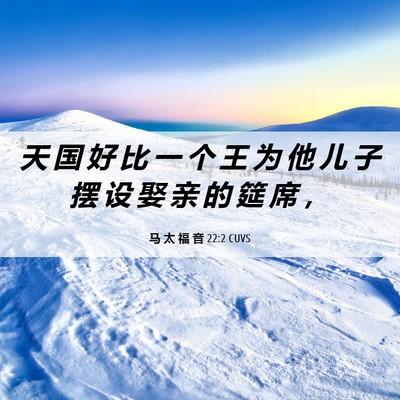 Picture 06 - 马 太 福 音 22:2 CUVS - 天 国 好 比 一 个 王 为 他 儿 子 摆 - Bible Verse Picture