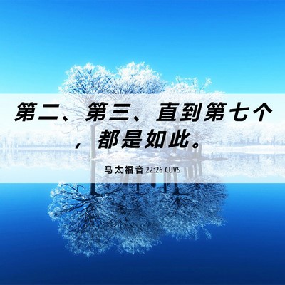 Picture 06 - 马 太 福 音 22:26 CUVS - 第 二 、 第 三 、 直 到 第 七 个 ， - Bible Verse Picture
