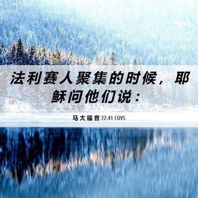 Picture 06 - 马 太 福 音 22:41 CUVS - 法 利 赛 人 聚 集 的 时 候 ， 耶 稣 - Bible Verse Picture