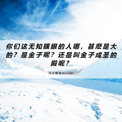 Picture 06 - 马 太 福 音 23:17 CUVS - 你 们 这 无 知 瞎 眼 的 人 哪 ， 甚 - Bible Verse Picture