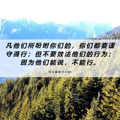 Picture 06 - 马 太 福 音 23:3 CUVS - 凡 他 们 所 吩 咐 你 们 的 ， 你 们 - Bible Verse Picture