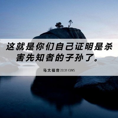 Picture 06 - 马 太 福 音 23:31 CUVS - 这 就 是 你 们 自 己 证 明 是 杀 害 - Bible Verse Picture