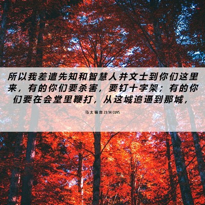 Picture 06 - 马 太 福 音 23:34 CUVS - 所 以 我 差 遣 先 知 和 智 慧 人 并 - Bible Verse Picture