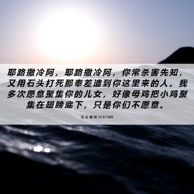 Picture 06 - 马 太 福 音 23:37 CUVS - 耶 路 撒 冷 阿 ， 耶 路 撒 冷 阿 ， - Bible Verse Picture