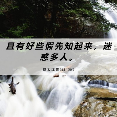 Picture 06 - 马 太 福 音 24:11 CUVS - 且 有 好 些 假 先 知 起 来 ， 迷 惑 - Bible Verse Picture