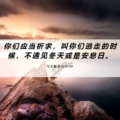 Picture 06 - 马 太 福 音 24:20 CUVS - 你 们 应 当 祈 求 ， 叫 你 们 逃 走 - Bible Verse Picture