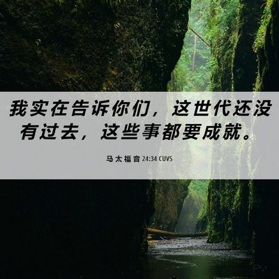 Picture 06 - 马 太 福 音 24:34 CUVS - 我 实 在 告 诉 你 们 ， 这 世 代 还 - Bible Verse Picture