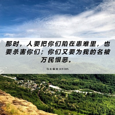 Picture 06 - 马 太 福 音 24:9 CUVS - 那 时 ， 人 要 把 你 们 陷 在 患 难 - Bible Verse Picture