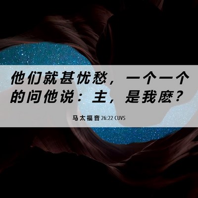 Picture 06 - 马 太 福 音 26:22 CUVS - 他 们 就 甚 忧 愁 ， 一 个 一 个 的 - Bible Verse Picture