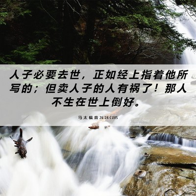 Picture 06 - 马 太 福 音 26:24 CUVS - 人 子 必 要 去 世 ， 正 如 经 上 指 - Bible Verse Picture
