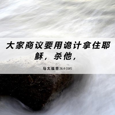 Picture 06 - 马 太 福 音 26:4 CUVS - 大 家 商 议 要 用 诡 计 拿 住 耶 稣 - Bible Verse Picture