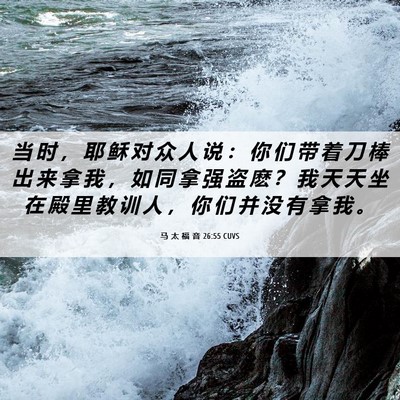 Picture 06 - 马 太 福 音 26:55 CUVS - 当 时 ， 耶 稣 对 众 人 说 ： 你 们 - Bible Verse Picture