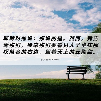Picture 06 - 马 太 福 音 26:64 CUVS - 耶 稣 对 他 说 ： 你 说 的 是 。 然 - Bible Verse Picture