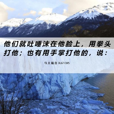 Picture 06 - 马 太 福 音 26:67 CUVS - 他 们 就 吐 唾 沫 在 他 脸 上 ， 用 - Bible Verse Picture