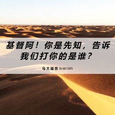 Picture 06 - 马 太 福 音 26:68 CUVS - 基 督 阿 ！ 你 是 先 知 ， 告 诉 我 - Bible Verse Picture