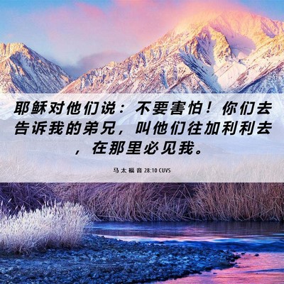 Picture 06 - 马 太 福 音 28:10 CUVS - 耶 稣 对 他 们 说 ： 不 要 害 怕 ！ - Bible Verse Picture
