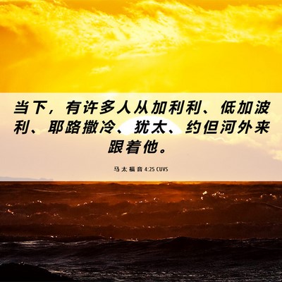 Picture 06 - 马 太 福 音 4:25 CUVS - 当 下 ， 有 许 多 人 从 加 利 利 、 - Bible Verse Picture