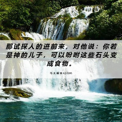 Picture 06 - 马 太 福 音 4:3 CUVS - 那 试 探 人 的 进 前 来 ， 对 他 说 - Bible Verse Picture