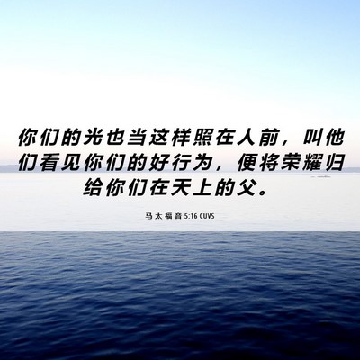 Picture 06 - 马 太 福 音 5:16 CUVS - 你 们 的 光 也 当 这 样 照 在 人 前 - Bible Verse Picture