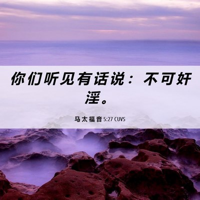 Picture 06 - 马 太 福 音 5:27 CUVS - 你 们 听 见 有 话 说 ： 不 可 奸 淫 - Bible Verse Picture