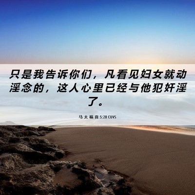 Picture 06 - 马 太 福 音 5:28 CUVS - 只 是 我 告 诉 你 们 ， 凡 看 见 妇 - Bible Verse Picture