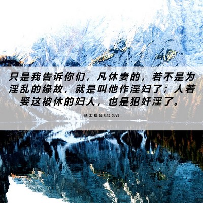 Picture 06 - 马 太 福 音 5:32 CUVS - 只 是 我 告 诉 你 们 ， 凡 休 妻 的 - Bible Verse Picture