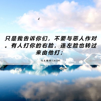 Picture 06 - 马 太 福 音 5:39 CUVS - 只 是 我 告 诉 你 们 ， 不 要 与 恶 - Bible Verse Picture
