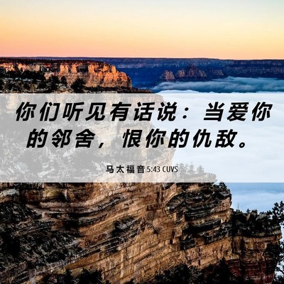 Picture 06 - 马 太 福 音 5:43 CUVS - 你 们 听 见 有 话 说 ： 当 爱 你 的 - Bible Verse Picture