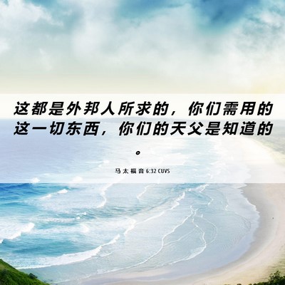 Picture 06 - 马 太 福 音 6:32 CUVS - 这 都 是 外 邦 人 所 求 的 ， 你 们 - Bible Verse Picture