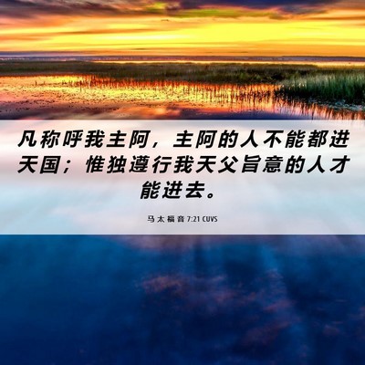 Picture 06 - 马 太 福 音 7:21 CUVS - 凡 称 呼 我 主 阿 ， 主 阿 的 人 不 - Bible Verse Picture