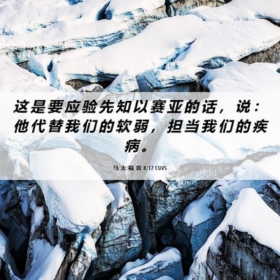 Picture 06 - 马 太 福 音 8:17 CUVS - 这 是 要 应 验 先 知 以 赛 亚 的 话 - Bible Verse Picture