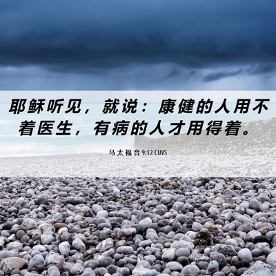 Picture 06 - 马 太 福 音 9:12 CUVS - 耶 稣 听 见 ， 就 说 ： 康 健 的 人 - Bible Verse Picture