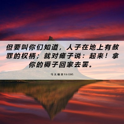 Picture 06 - 马 太 福 音 9:6 CUVS - 但 要 叫 你 们 知 道 ， 人 子 在 地 - Bible Verse Picture