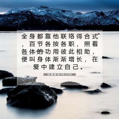 Picture 07 - 以 弗 所 书 4:16 CUVS - 全 身 都 靠 他 联 络 得 合 式 ， 百 - Bible Verse Picture