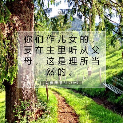 Picture 07 - 以 弗 所 书 6:1 CUVS - 你 们 作 儿 女 的 ， 要 在 主 里 听 - Bible Verse Picture