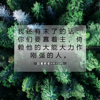 Picture 07 - 以 弗 所 书 6:10 CUVS - 我 还 有 末 了 的 话 ： 你 们 要 靠 - Bible Verse Picture