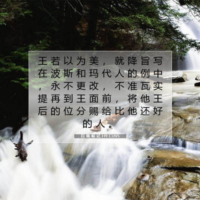 Picture 07 - 以 斯 帖 记 1:19 CUVS - 王 若 以 为 美 ， 就 降 旨 写 在 波 - Bible Verse Picture