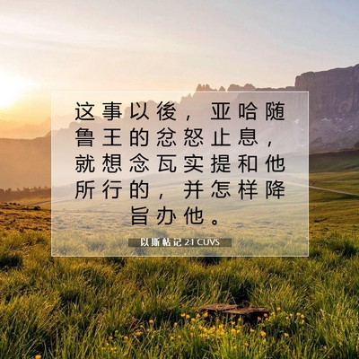 Picture 07 - 以 斯 帖 记 2:1 CUVS - 这 事 以 後 ， 亚 哈 随 鲁 王 的 忿 - Bible Verse Picture