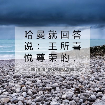 Picture 07 - 以 斯 帖 记 6:7 CUVS - 哈 曼 就 回 答 说 ： 王 所 喜 悦 尊 - Bible Verse Picture
