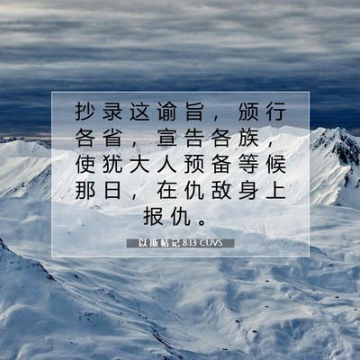 Picture 07 - 以 斯 帖 记 8:13 CUVS - 抄 录 这 谕 旨 ， 颁 行 各 省 ， 宣 - Bible Verse Picture