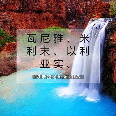 Picture 07 - 以 斯 拉 记 10:36 CUVS - 瓦 尼 雅 、 米 利 末 、 以 利 亚 实 - Bible Verse Picture
