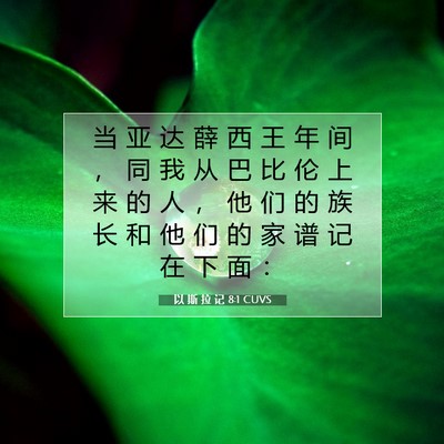 Picture 07 - 以 斯 拉 记 8:1 CUVS - 当 亚 达 薛 西 王 年 间 ， 同 我 从 - Bible Verse Picture