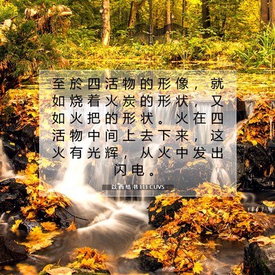 Picture 07 - 以 西 结 书 1:13 CUVS - 至 於 四 活 物 的 形 像 ， 就 如 烧 - Bible Verse Picture