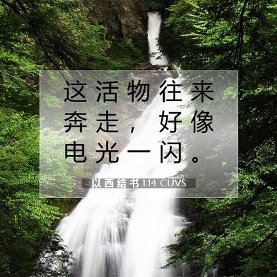 Picture 07 - 以 西 结 书 1:14 CUVS - 这 活 物 往 来 奔 走 ， 好 像 电 光 - Bible Verse Picture